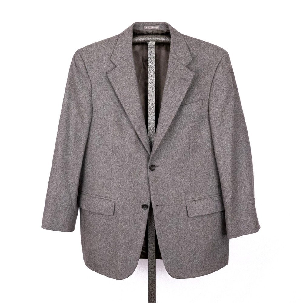 Oscar De La Renta Classic Wool Cashmere Blend Blazer Men's 41R Gray Timeless